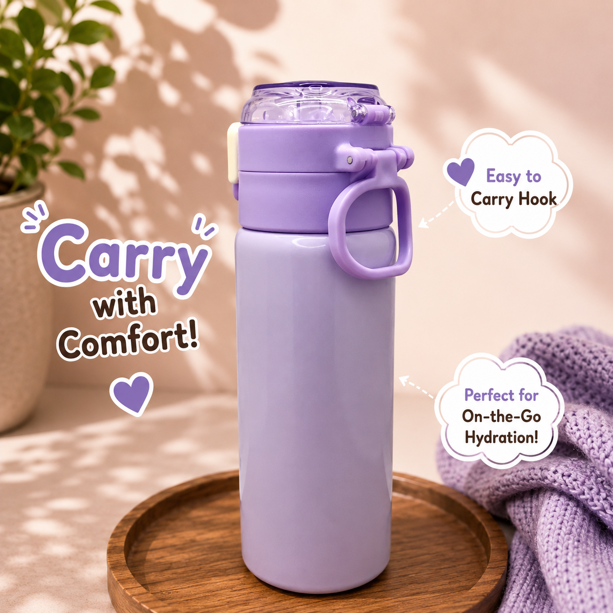 500ml WIN Dual-Drink Bottle – Purple