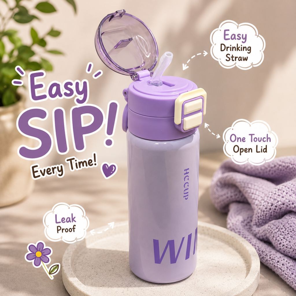 500ml WIN Dual-Drink Bottle – Purple
