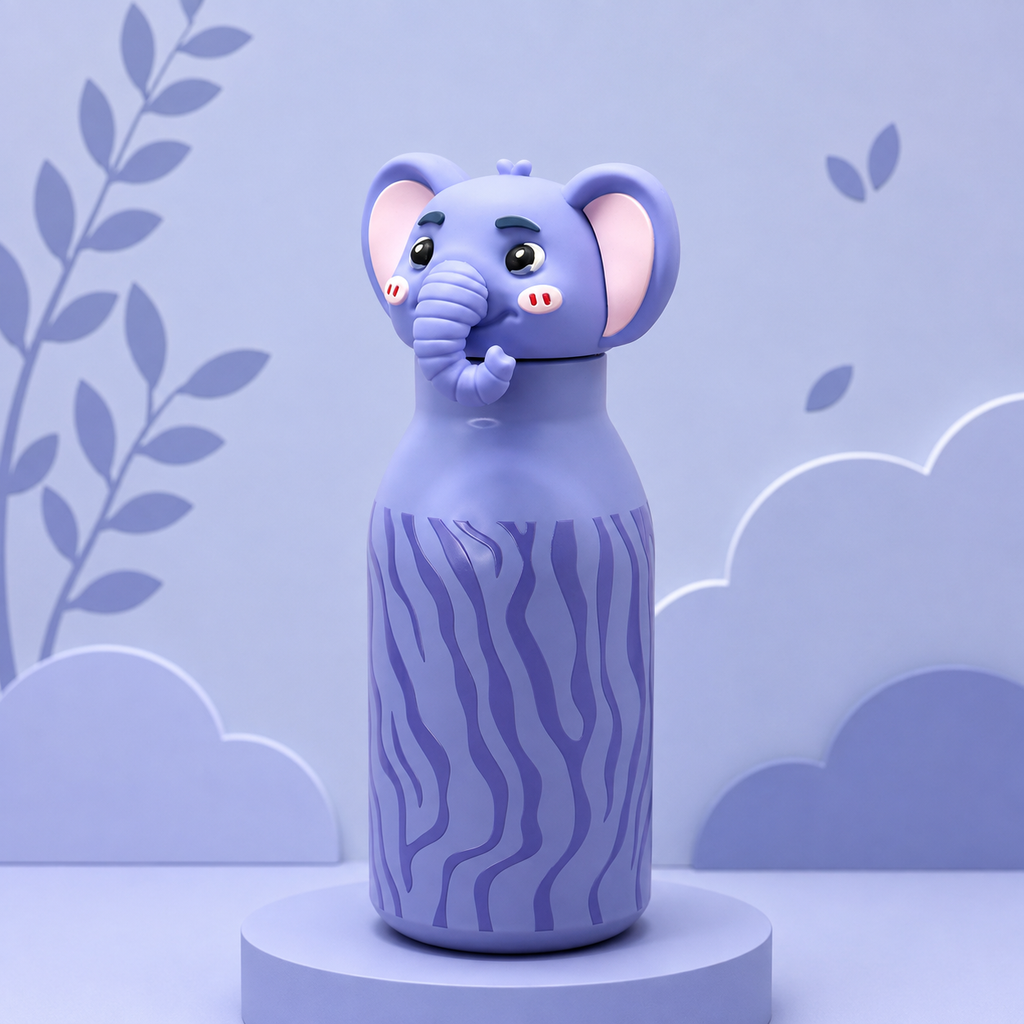 3D Elephant 450ml 2-in-1 Insulated Bottle