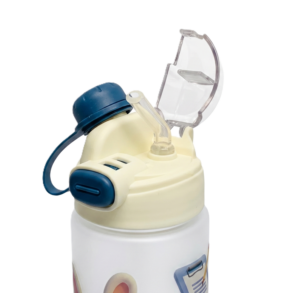 Premium Matte Series 2-in-1 Dual-Drinking Bottle | "Skiing Bunny" Edition