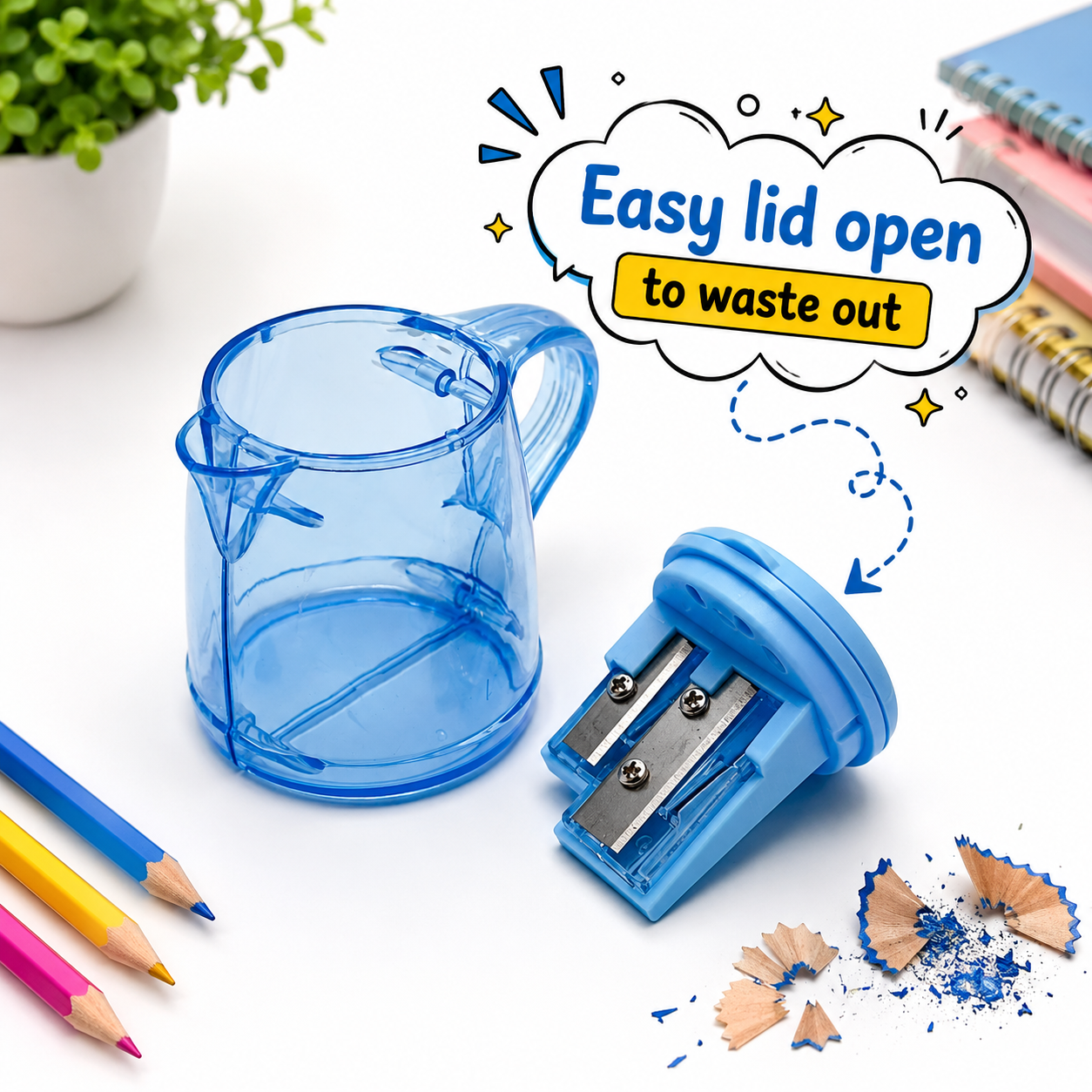 Ocean Blue 2-Port Kettle Shape Pencil Sharpener