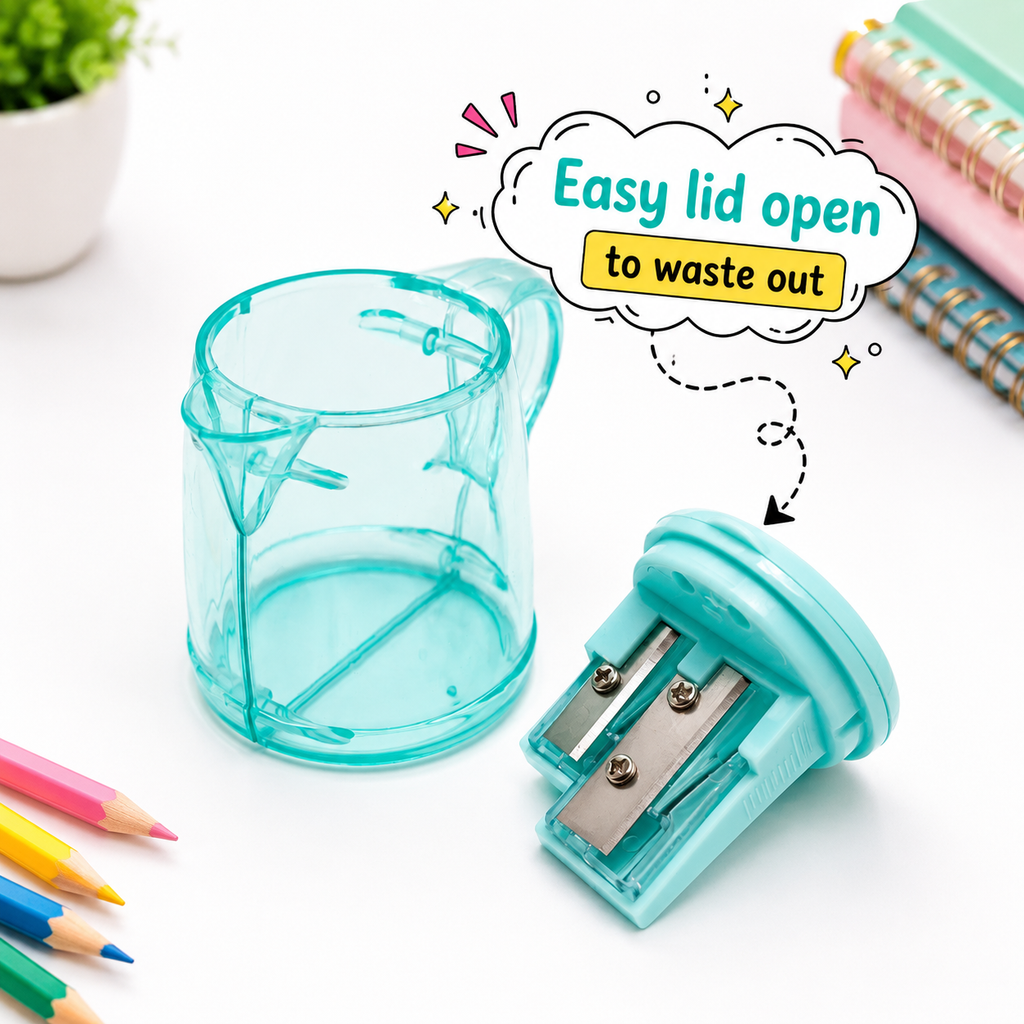 Mint Sky 2-Port Kettle Shape Pencil Sharpener