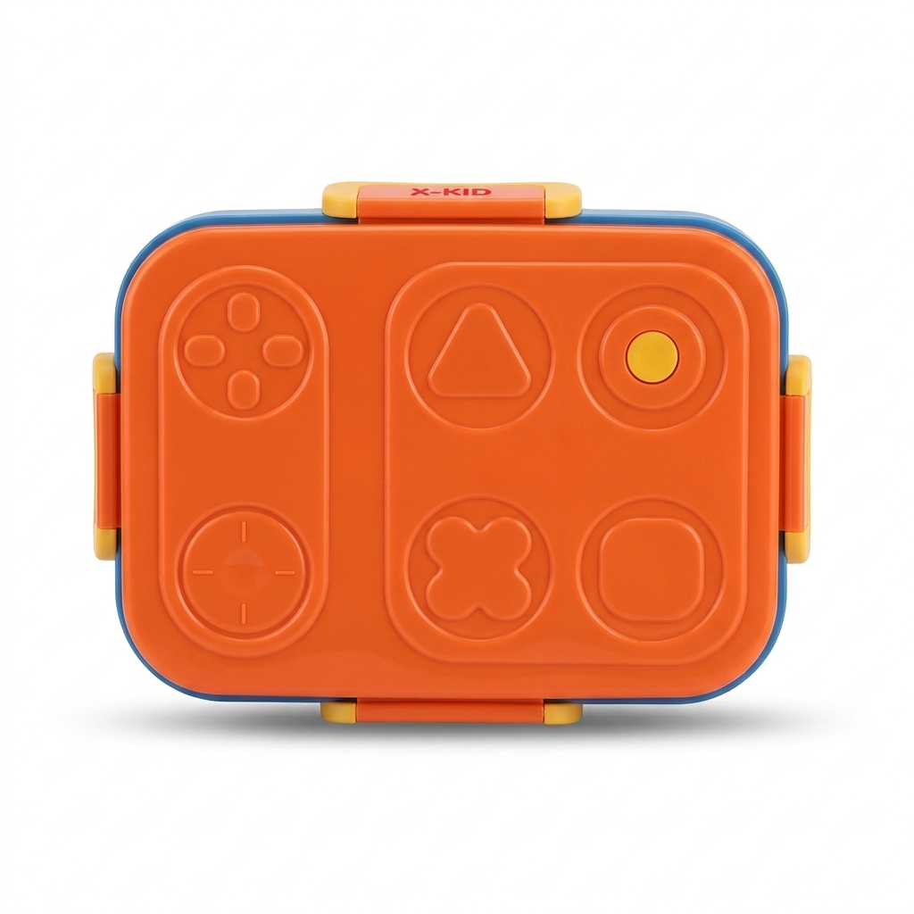 Retro Orange "X-Kid Gamer" 750ml Premium Kids Bento Box