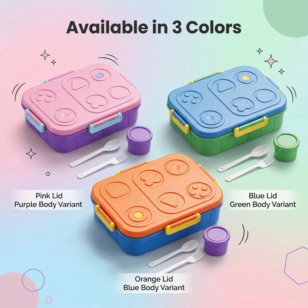 Pink & Purple "Retro Gamer" 750ml Premium Kids Bento Box