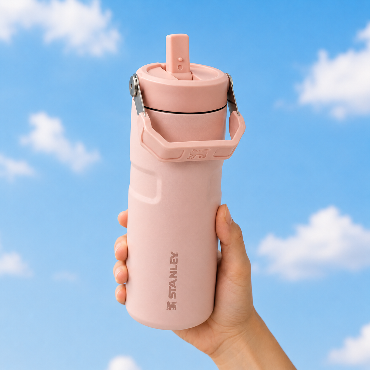 Stanley IceFlow Flip Straw 2.0 Water Bottle (16 oz) | Rose Quartz
