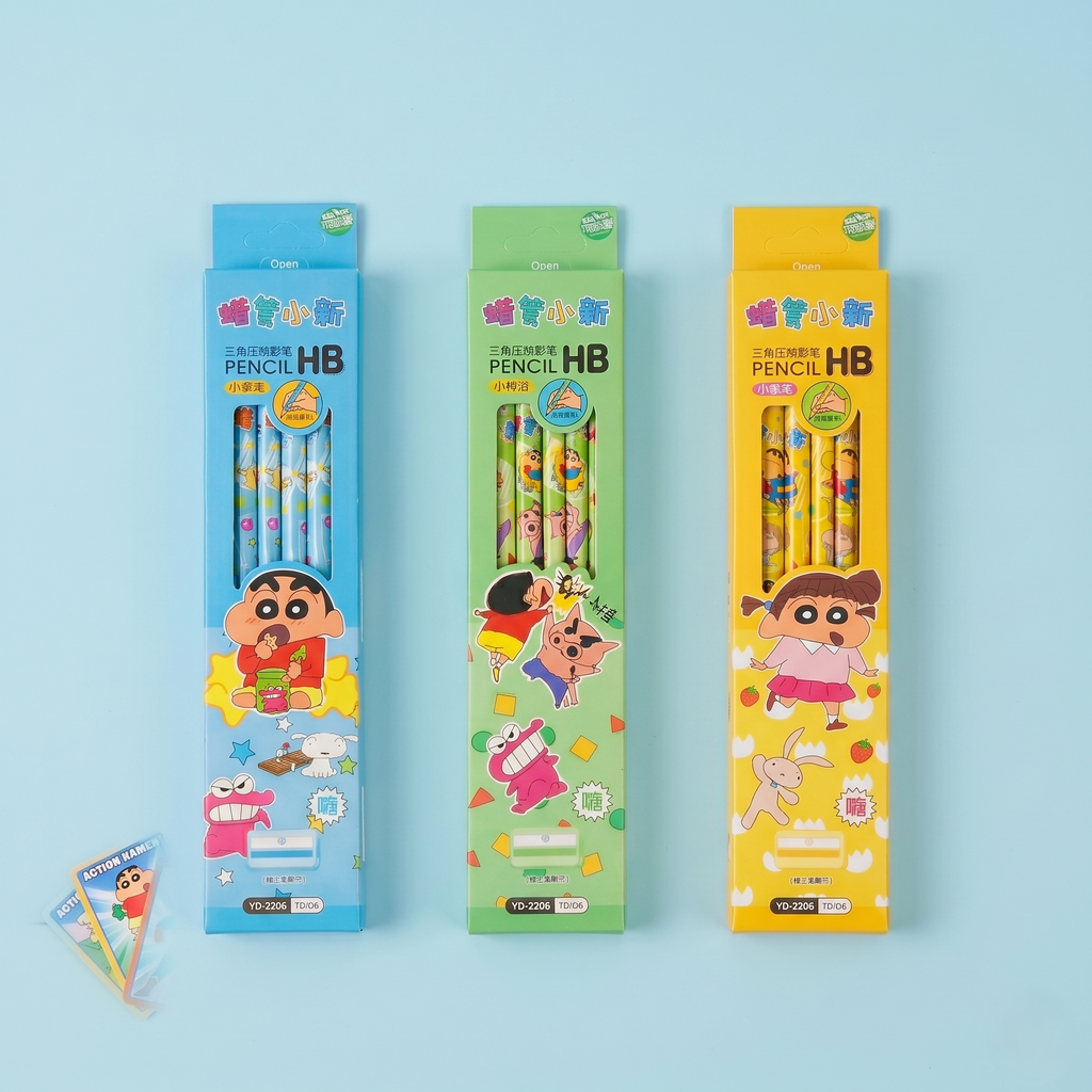 Shinchan Blue Premium Wooden Pencil Set