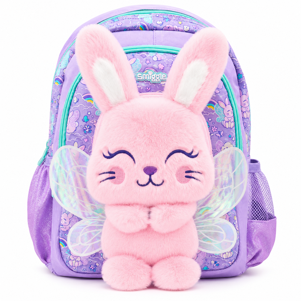 Smiggle Fairy Bunny 13" Junior Character Backpack – Lilac