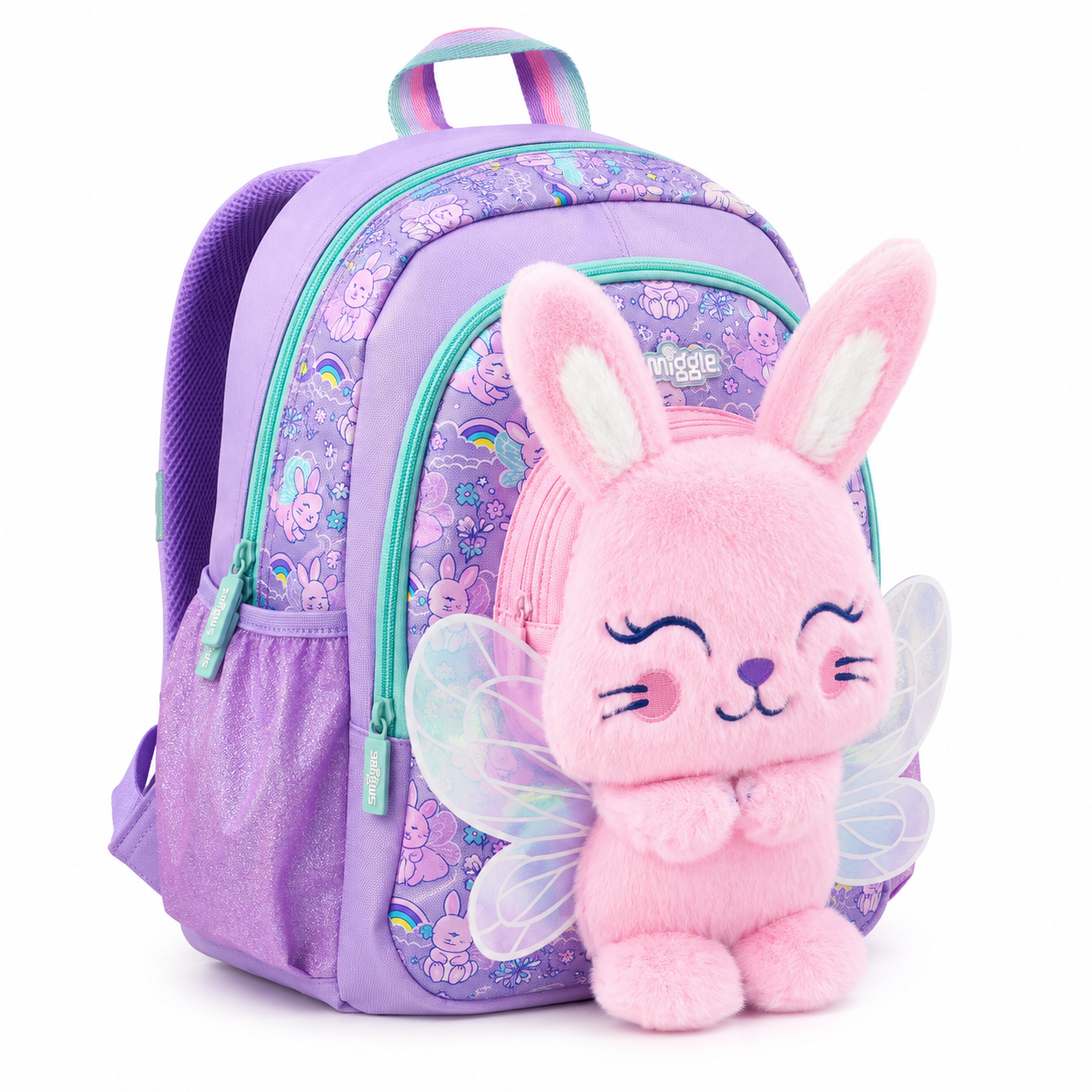 Smiggle Fairy Bunny 13" Junior Character Backpack – Lilac