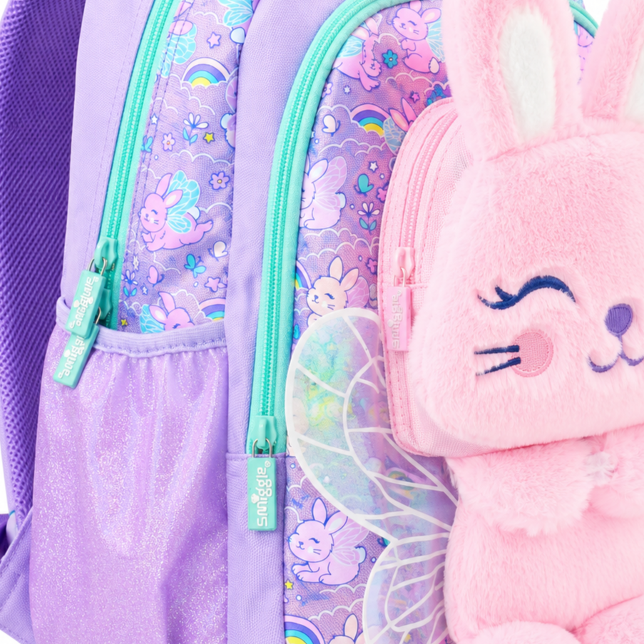 Smiggle Fairy Bunny 13" Junior Character Backpack – Lilac