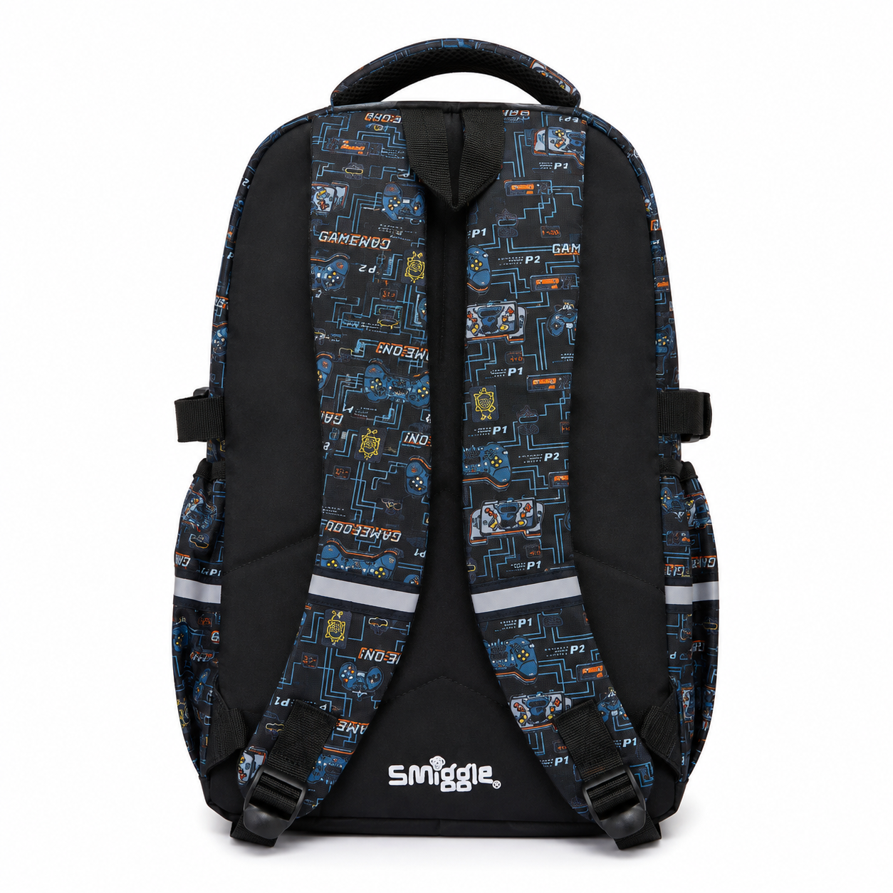 Smiggle Game On 16" School Backpack – Black & Blue Gamer Edition