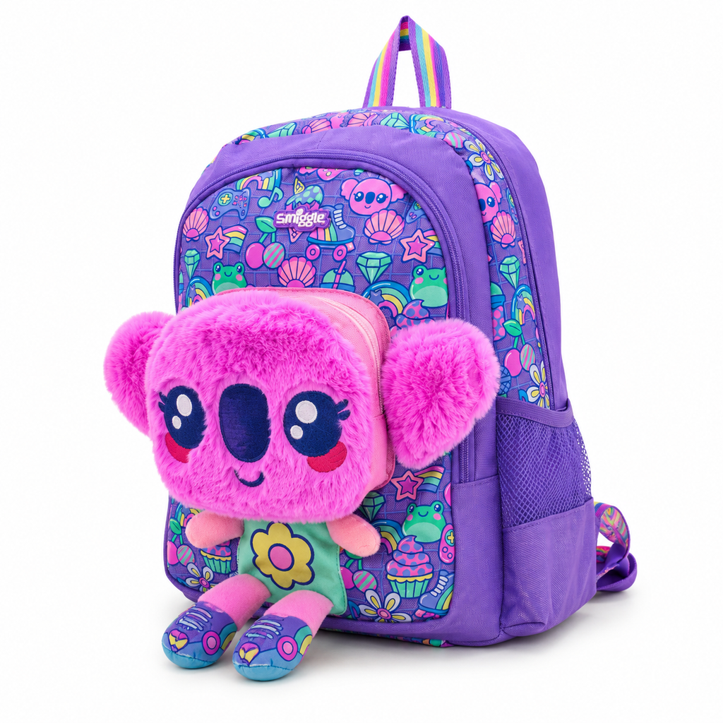 Smiggle Playtime Koala 13" Junior Character Backpack – Purple & Pink