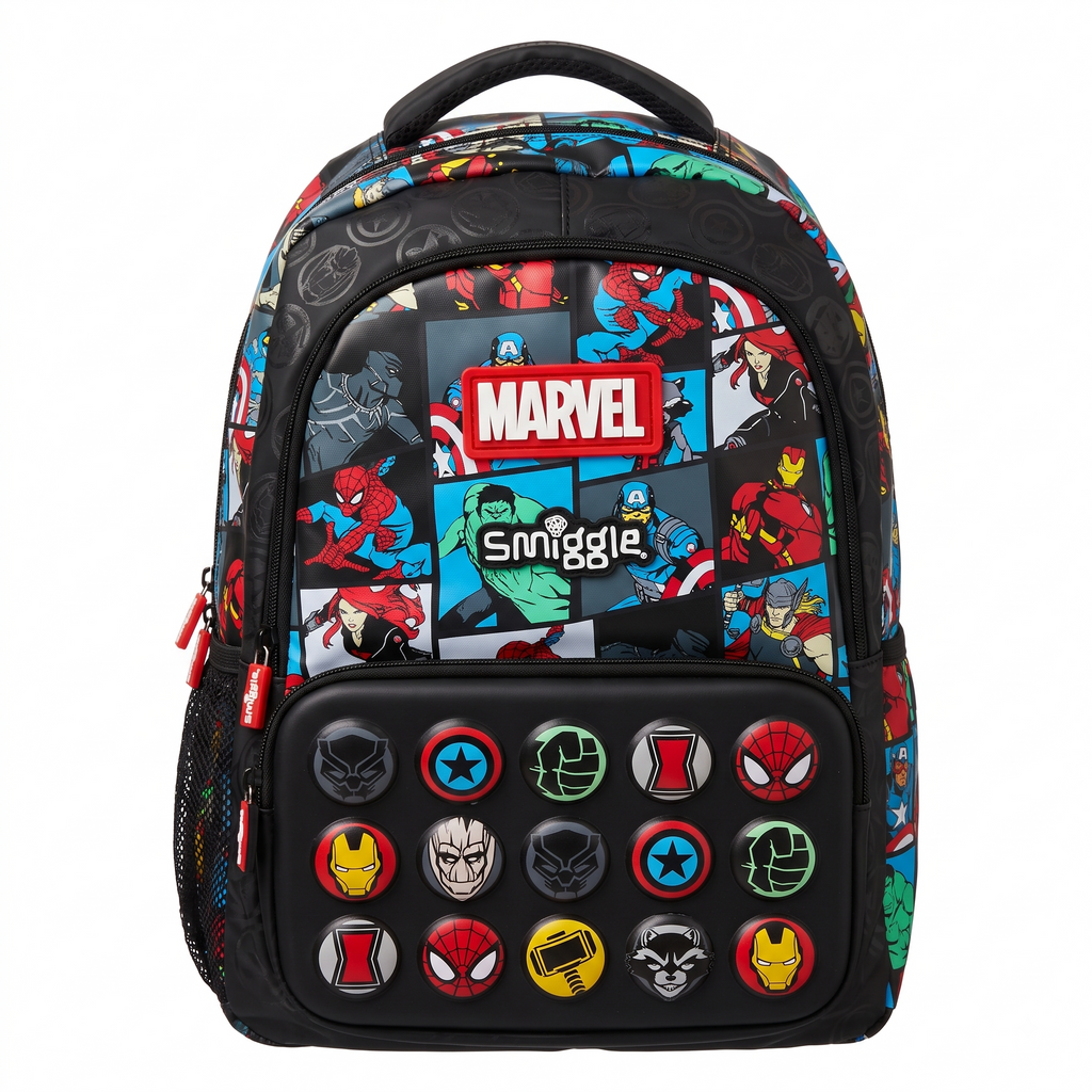 Smiggle x Marvel Avengers 16" School Backpack – Black Comic Edition