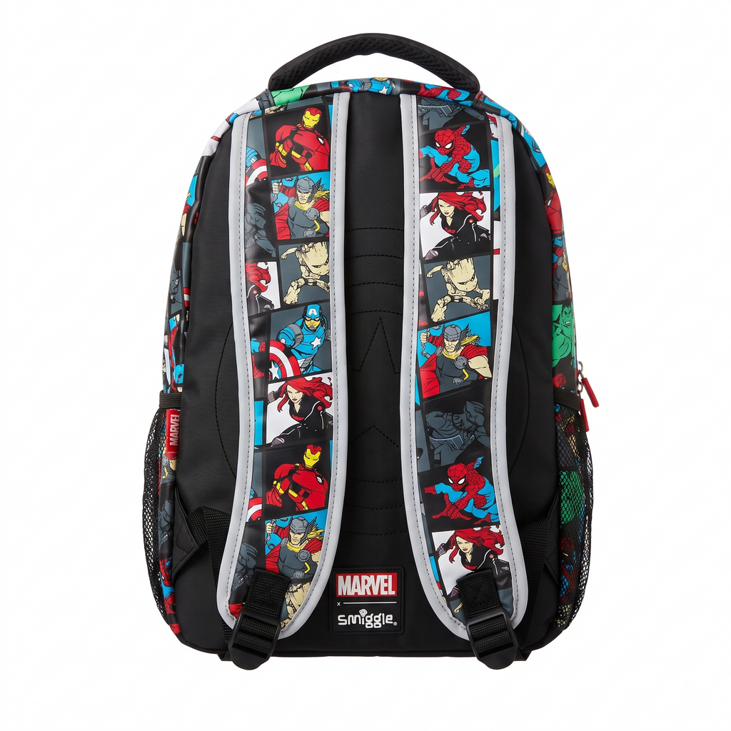 Smiggle x Marvel Avengers 16" School Backpack – Black Comic Edition