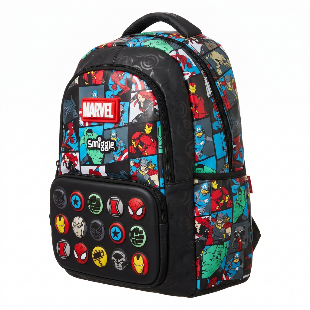 Smiggle x Marvel Avengers 16" School Backpack – Black Comic Edition