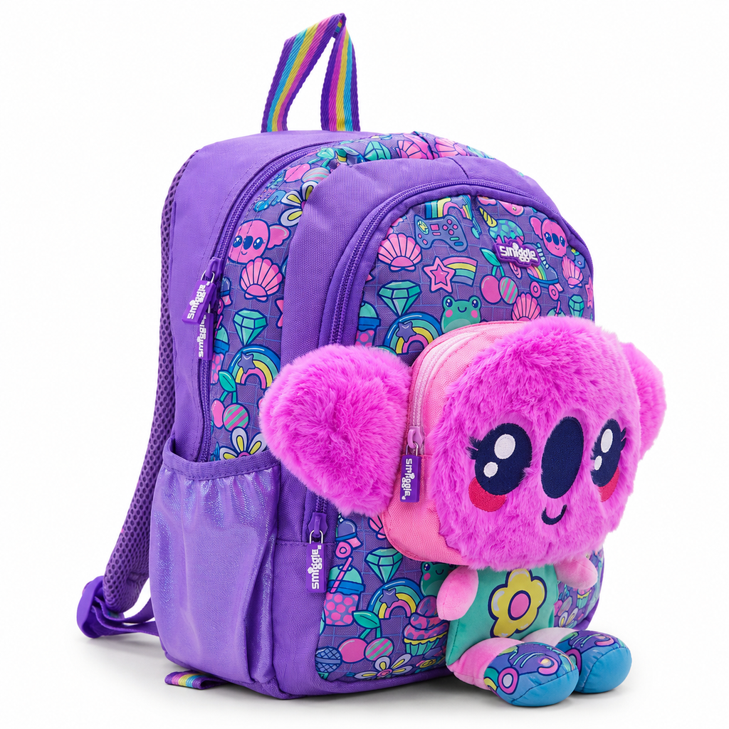 Smiggle Playtime Koala 13" Junior Character Backpack – Purple & Pink