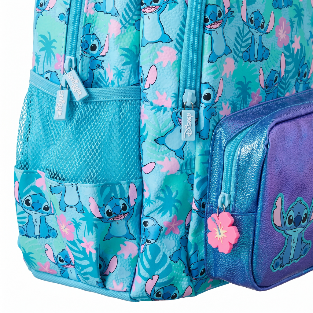 Smiggle x Disney Stitch 16" School Backpack – Tropical Aqua