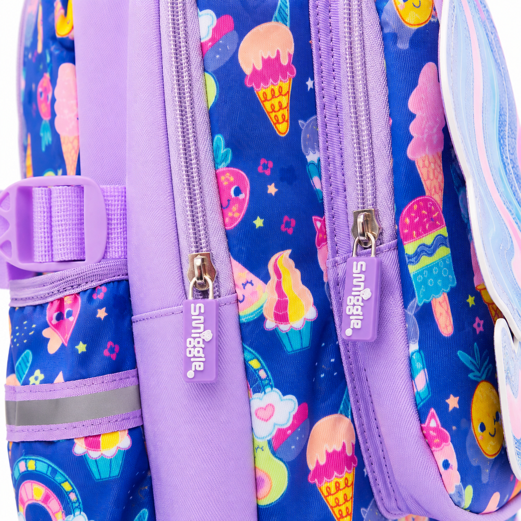 Smiggle Sweet Treat Unicorn 16" School Backpack – Purple & Blue