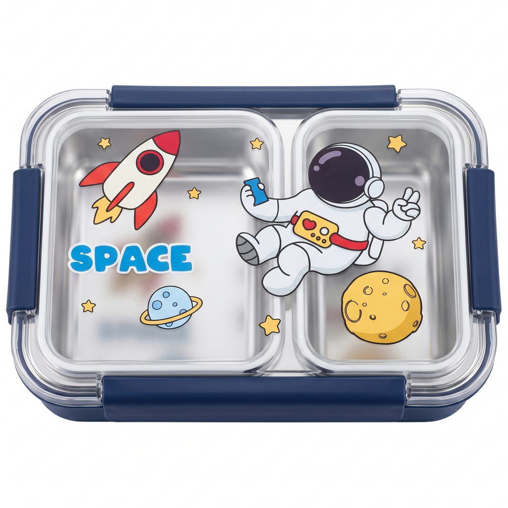 "Space Odyssey" 750ml PU Insulated Dual-Container Kids Lunchbox