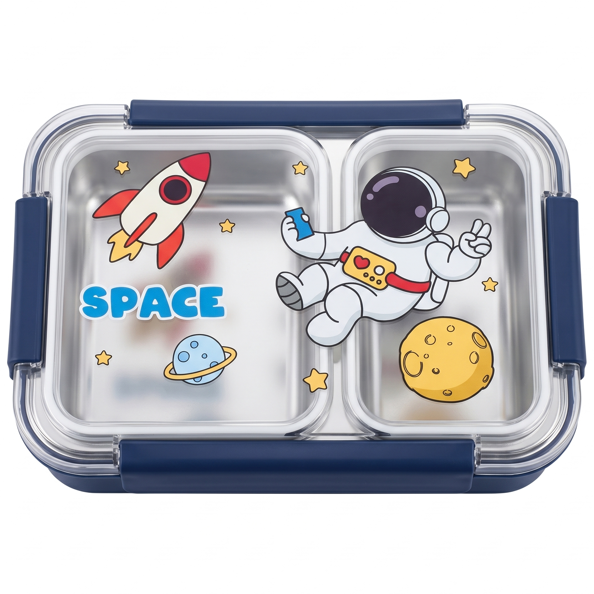 "Space Odyssey" 750ml PU Insulated Dual-Container Kids Lunchbox