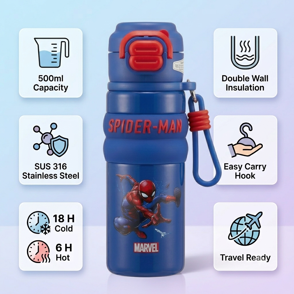 Spiderman 500ml Insulated Bottle