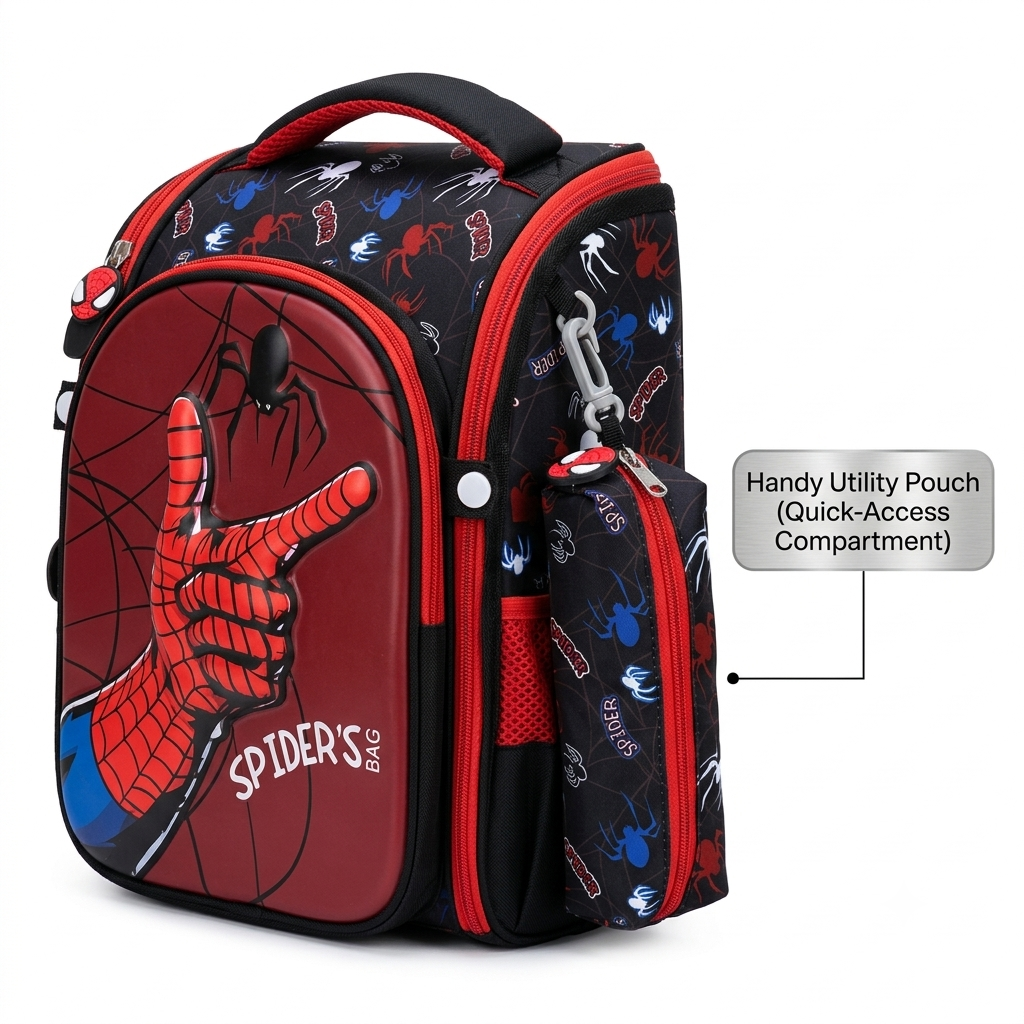 pider-Man 16" Hard-Shell School Backpack with Utility Pouch