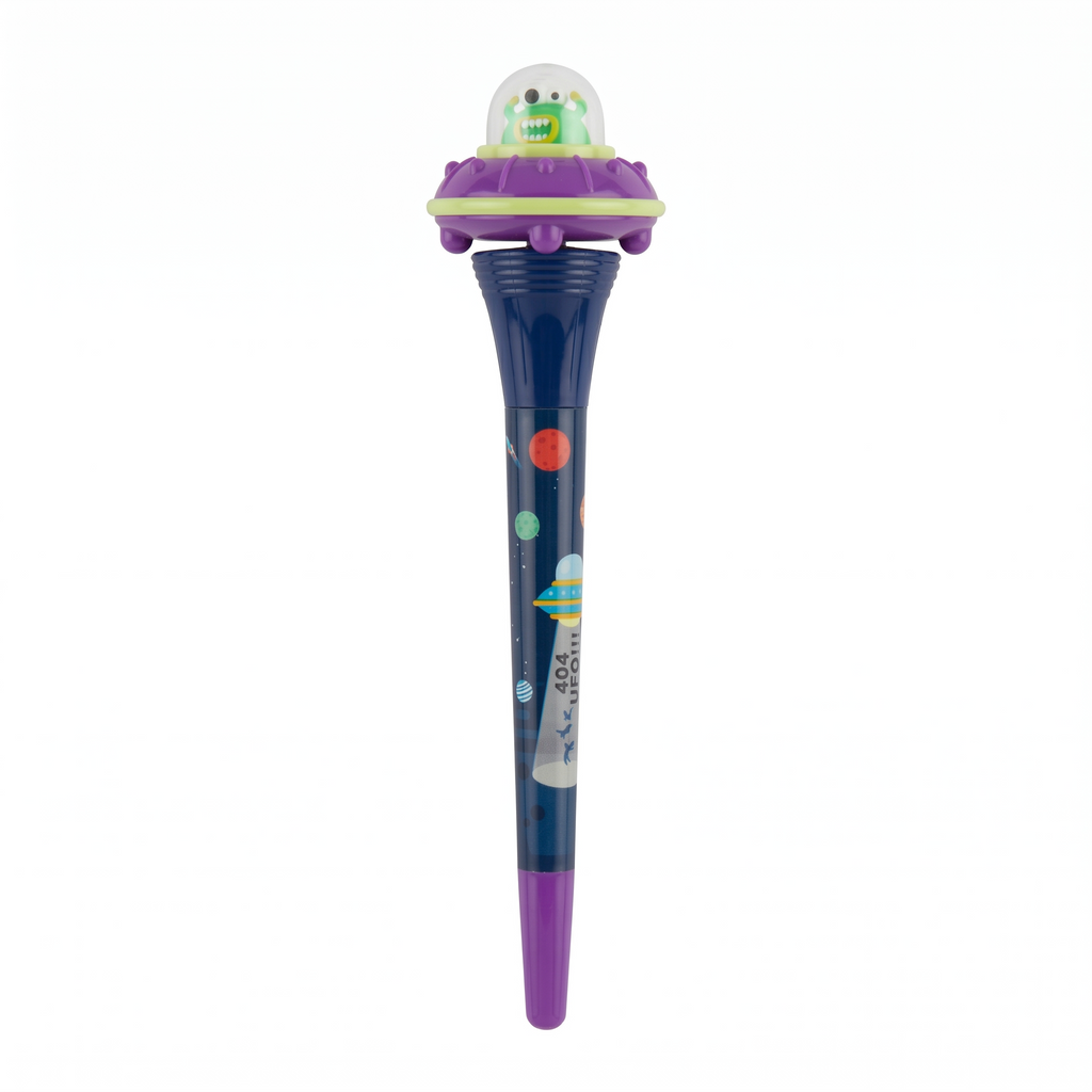 Spinning Alien UFO Space Pen | Blue Galaxy Fidget Pen for Kids