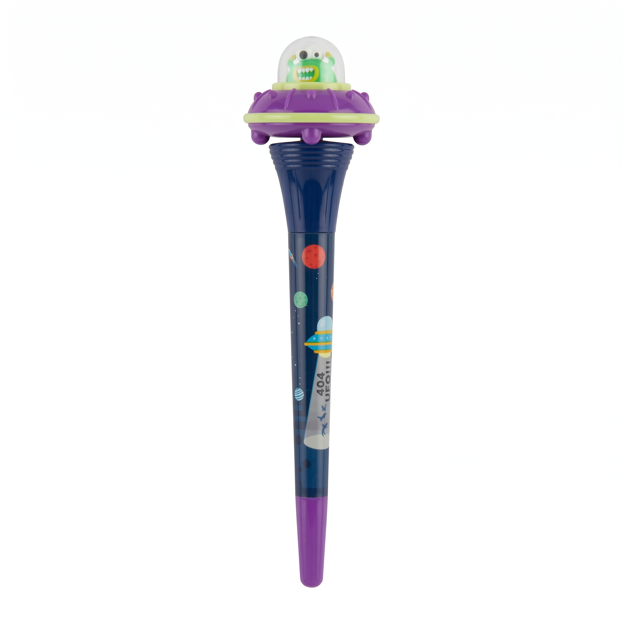 Spinning Alien UFO Space Pen | Blue Galaxy Fidget Pen for Kids