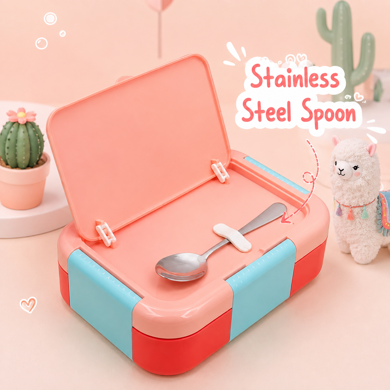 Premium Stainless Steel Kids Bento Box (Mud Horse Theme)