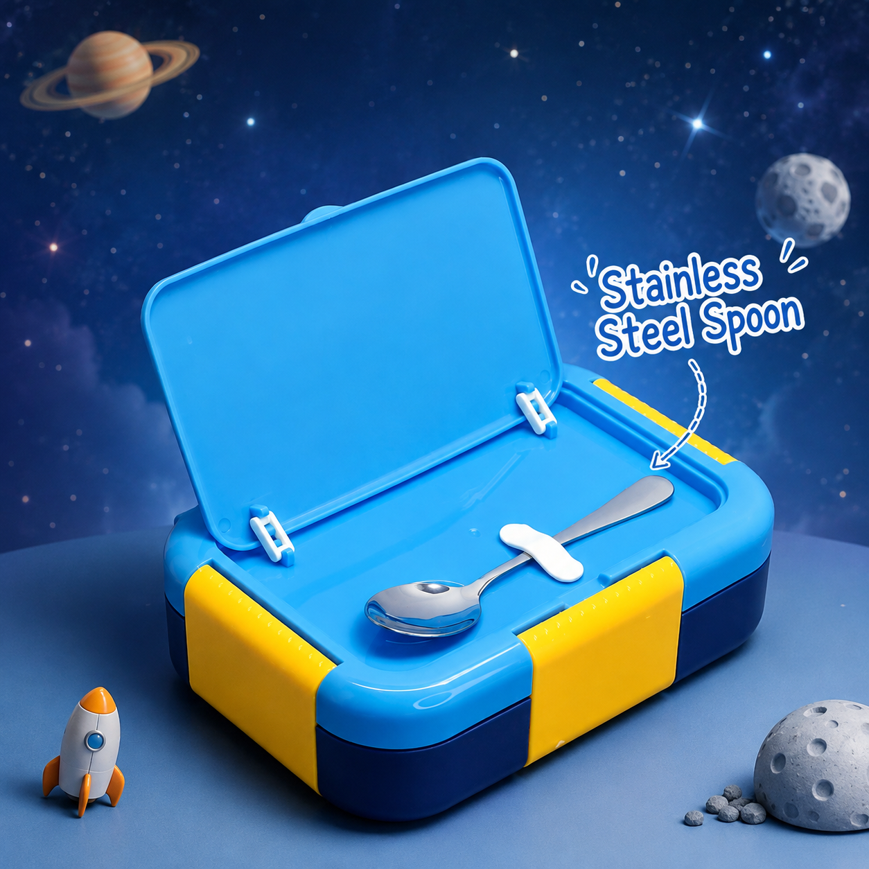 Premium Stainless Steel Kids Bento Box (Space Explorer)