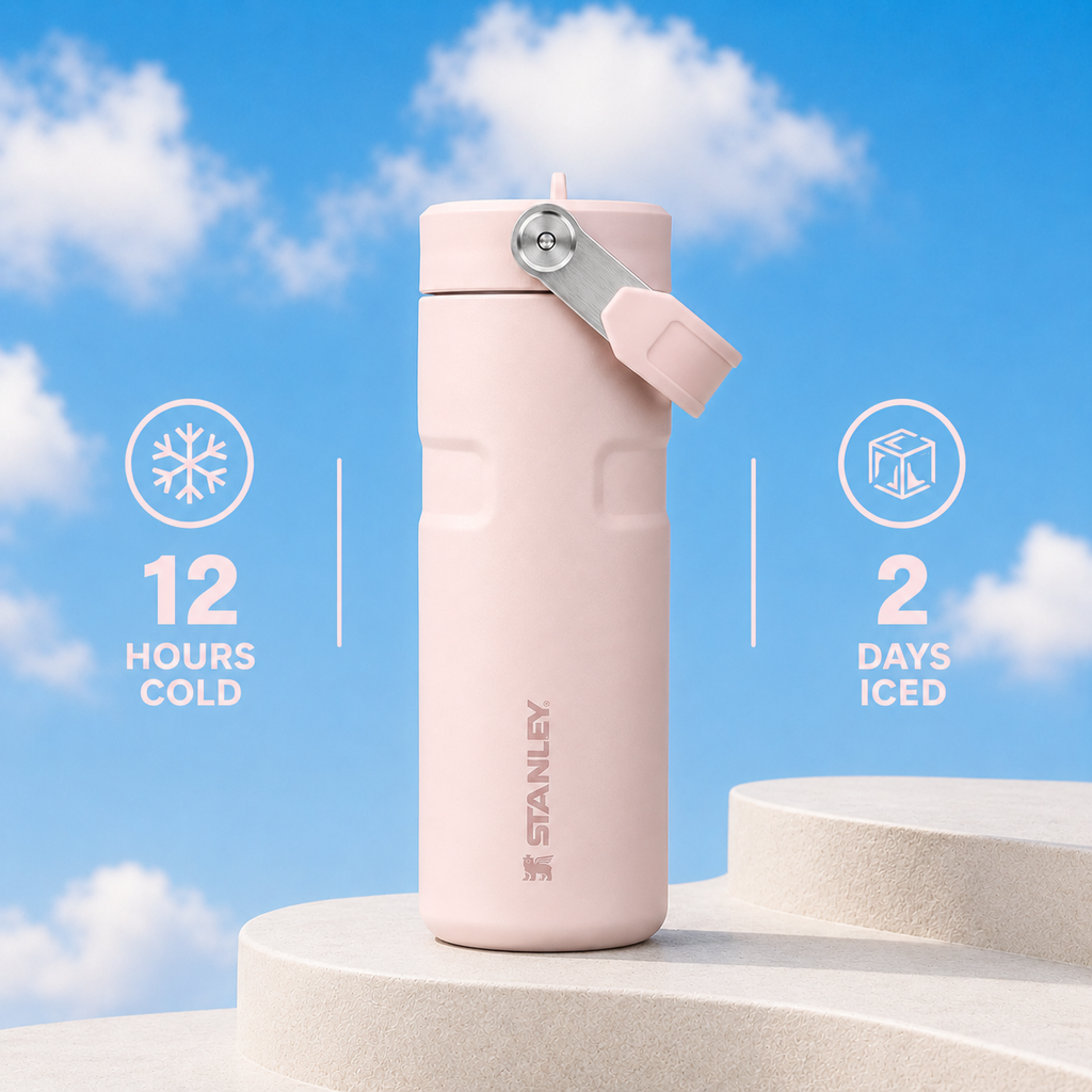 Stanley IceFlow Flip Straw 2.0 Water Bottle (16 oz) | Rose Quartz
