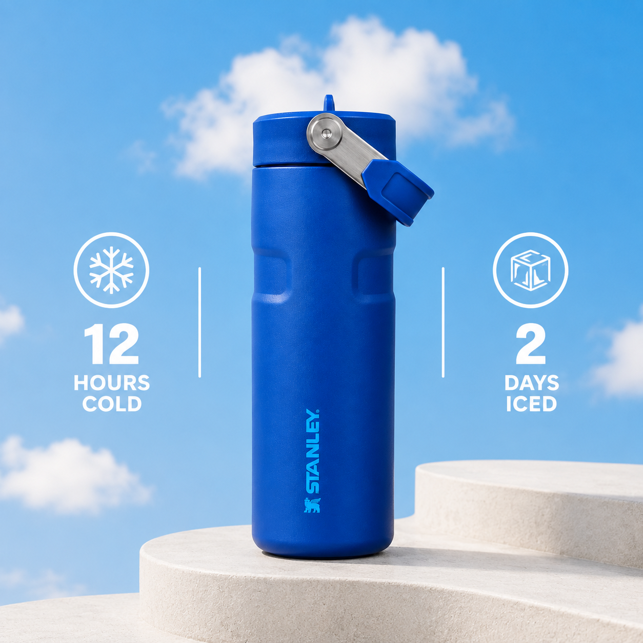 Stanley IceFlow Flip Straw 2.0 Water Bottle (16 oz) | Blue