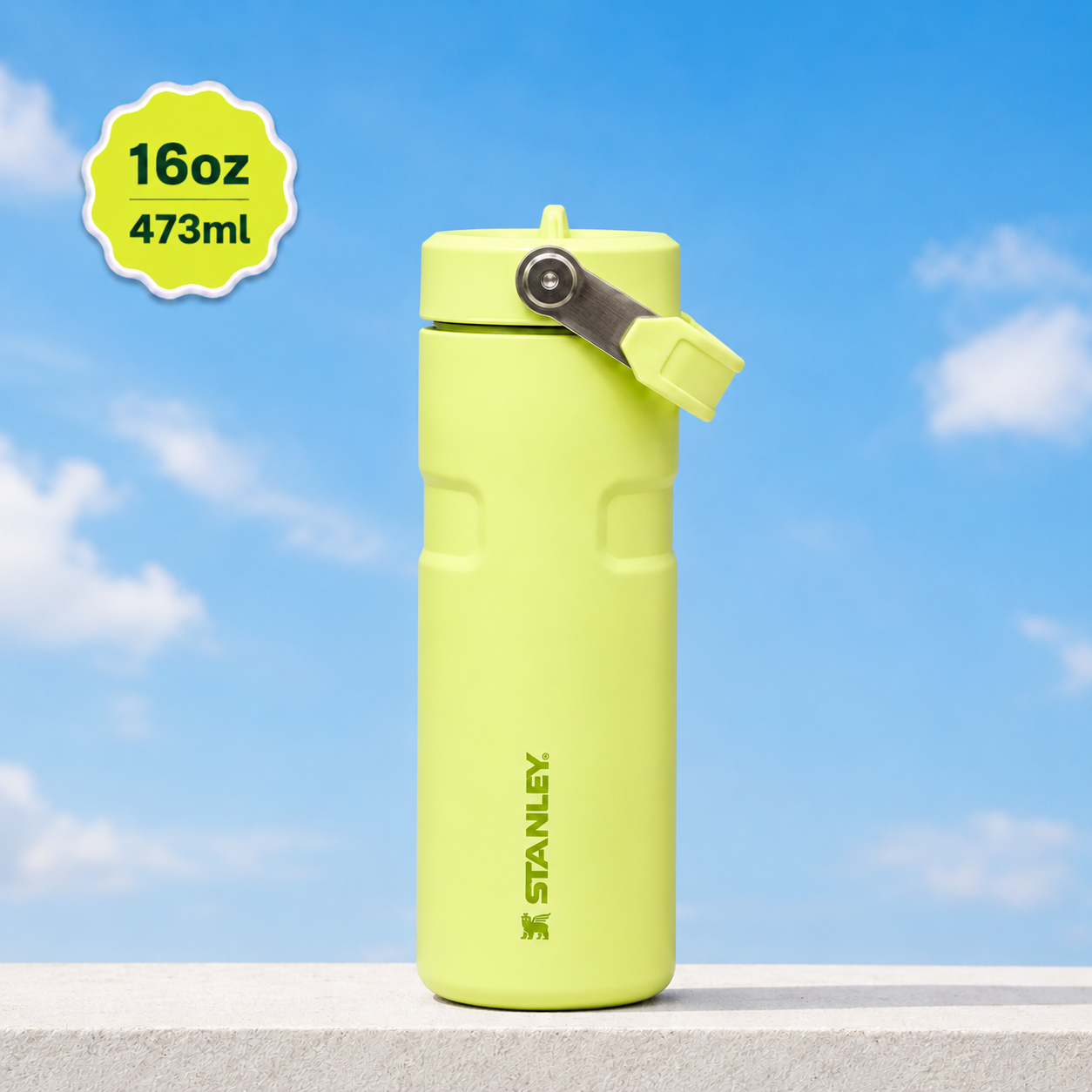 Stanley IceFlow Flip Straw 2.0 Water Bottle (16 oz) | Citron Yellow