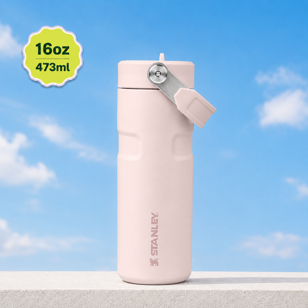 Stanley IceFlow Flip Straw 2.0 Water Bottle (16 oz) | Rose Quartz