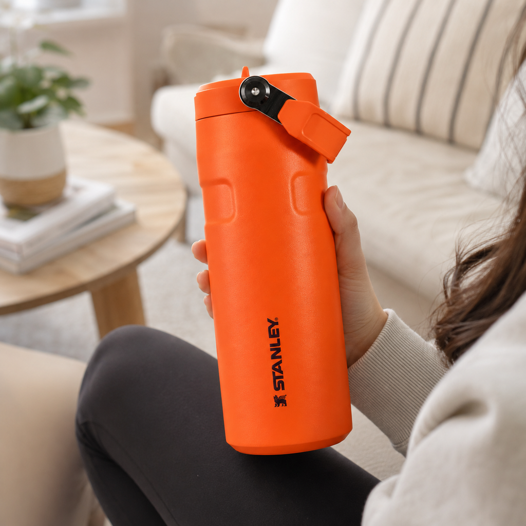 Stanley IceFlow Flip Straw 2.0 Water Bottle (16 oz) | Tigerlily Orange