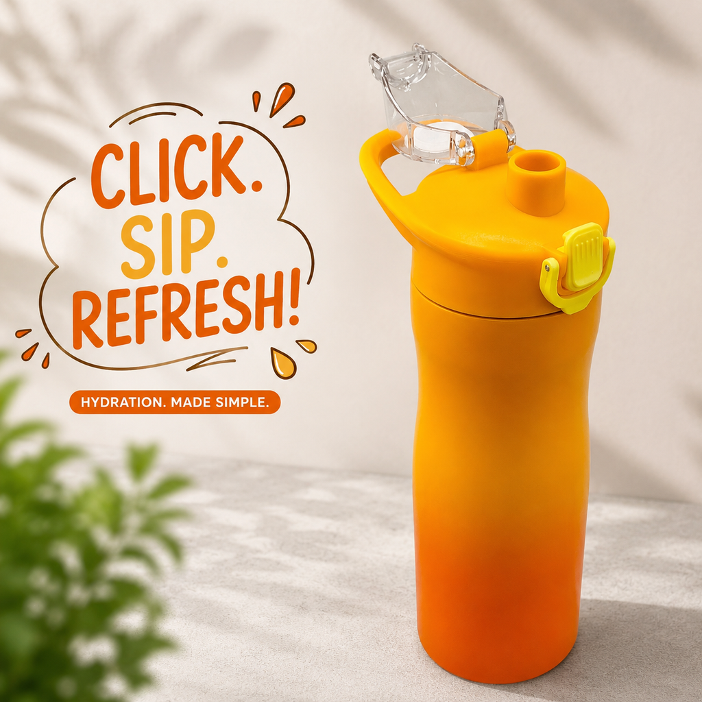 800ml Stainless Steel Sports Bottle – Sunset Orange