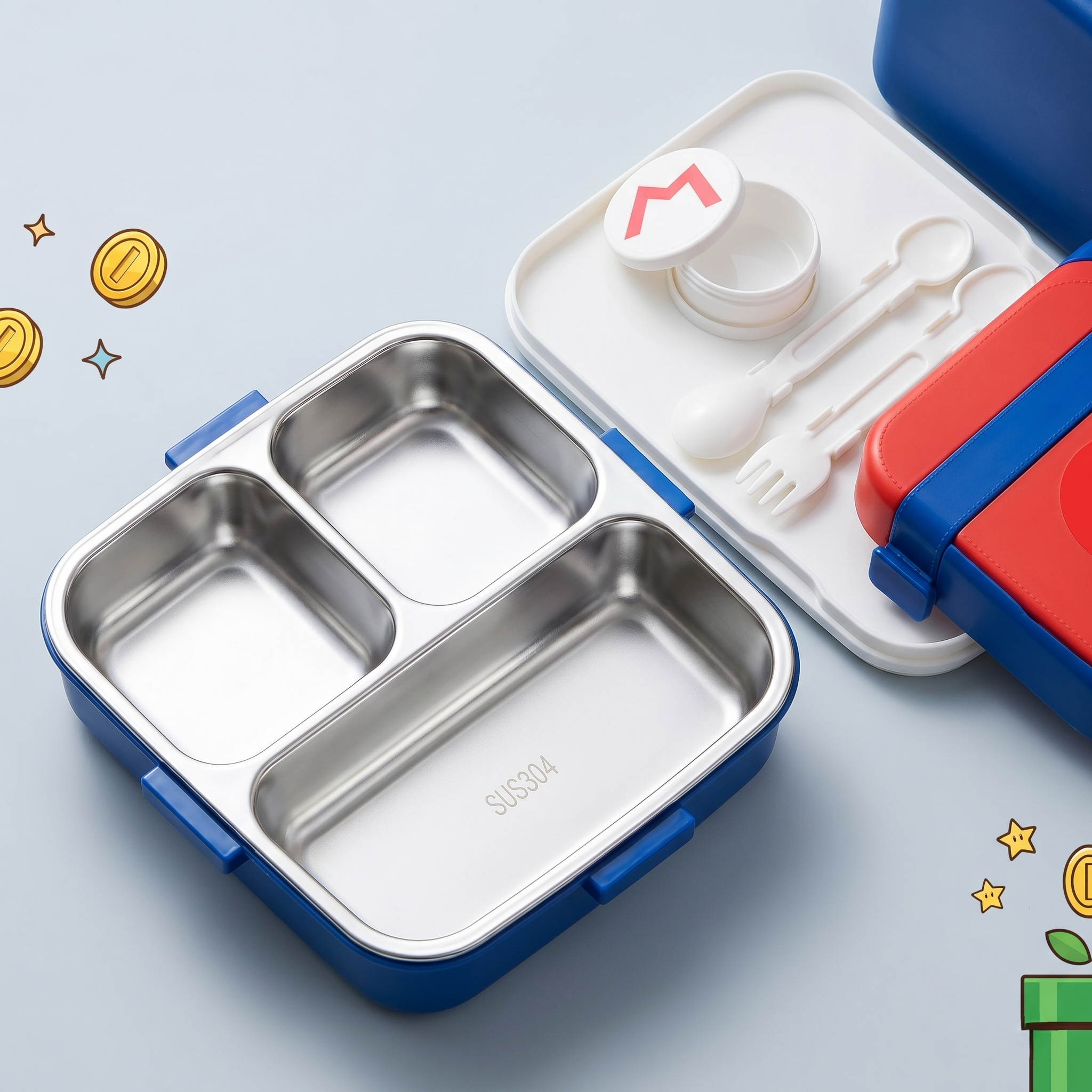 "Super Mario Edition" 750ml Premium SUS 304 Stainless Steel Bento Box