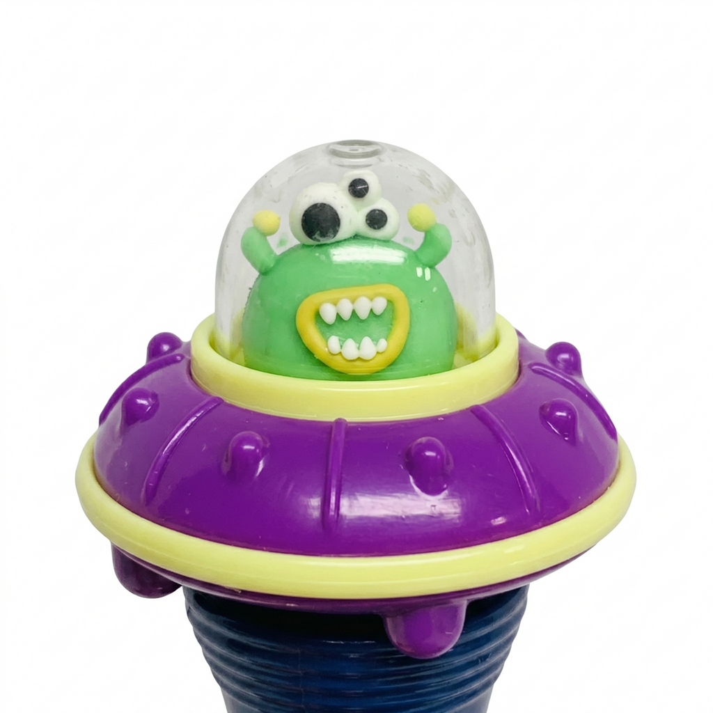 Spinning Monster UFO Space Pen | Purple Galaxy Fidget Pen