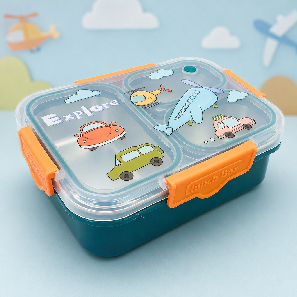 Premium 800mL Stainless Steel Kids Bento Box (Travel Explorer)
