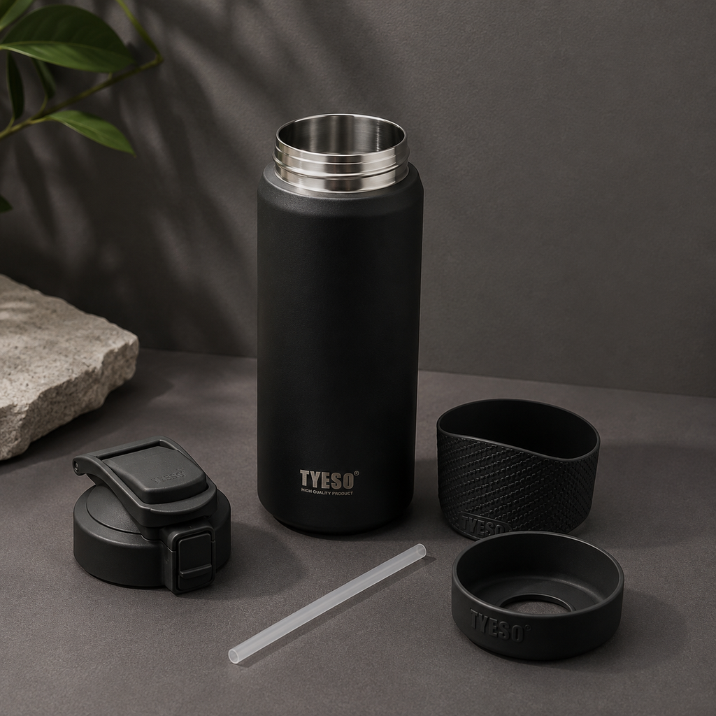 TYESO 750ml Insulated Bottle – Midnight Black