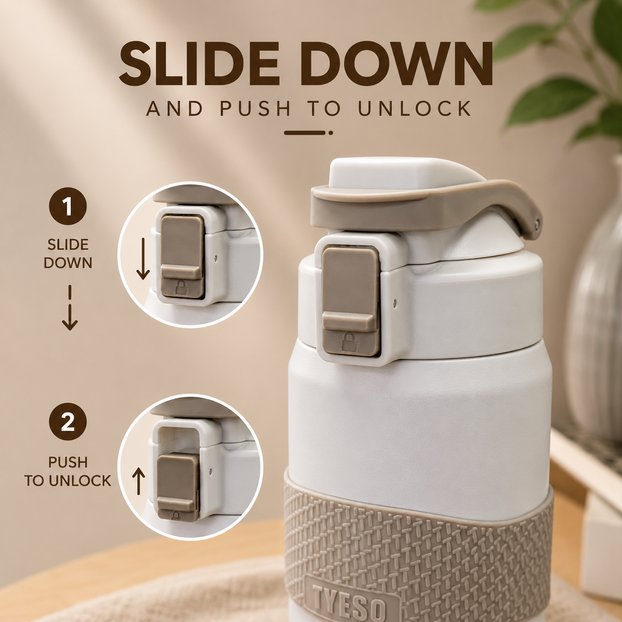 TYESO 750ml Insulated Bottle – Ivory White