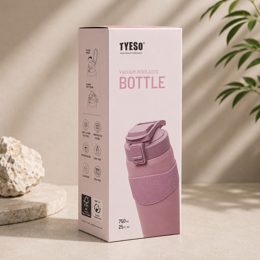 TYESO 750ml Insulated Bottle – Dusty Rose