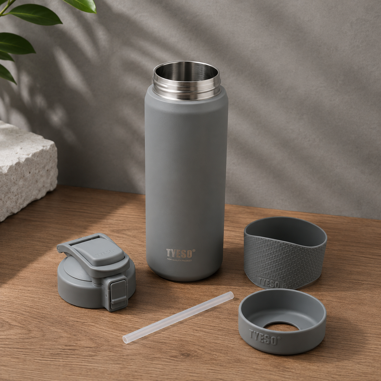TYESO 750ml Insulated Bottle – Stone Grey