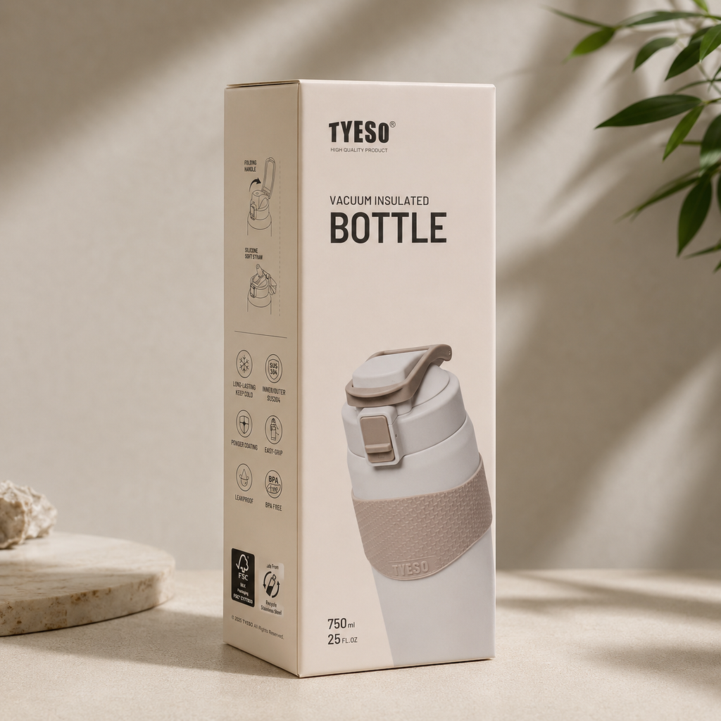 TYESO 750ml Insulated Bottle – Ivory White