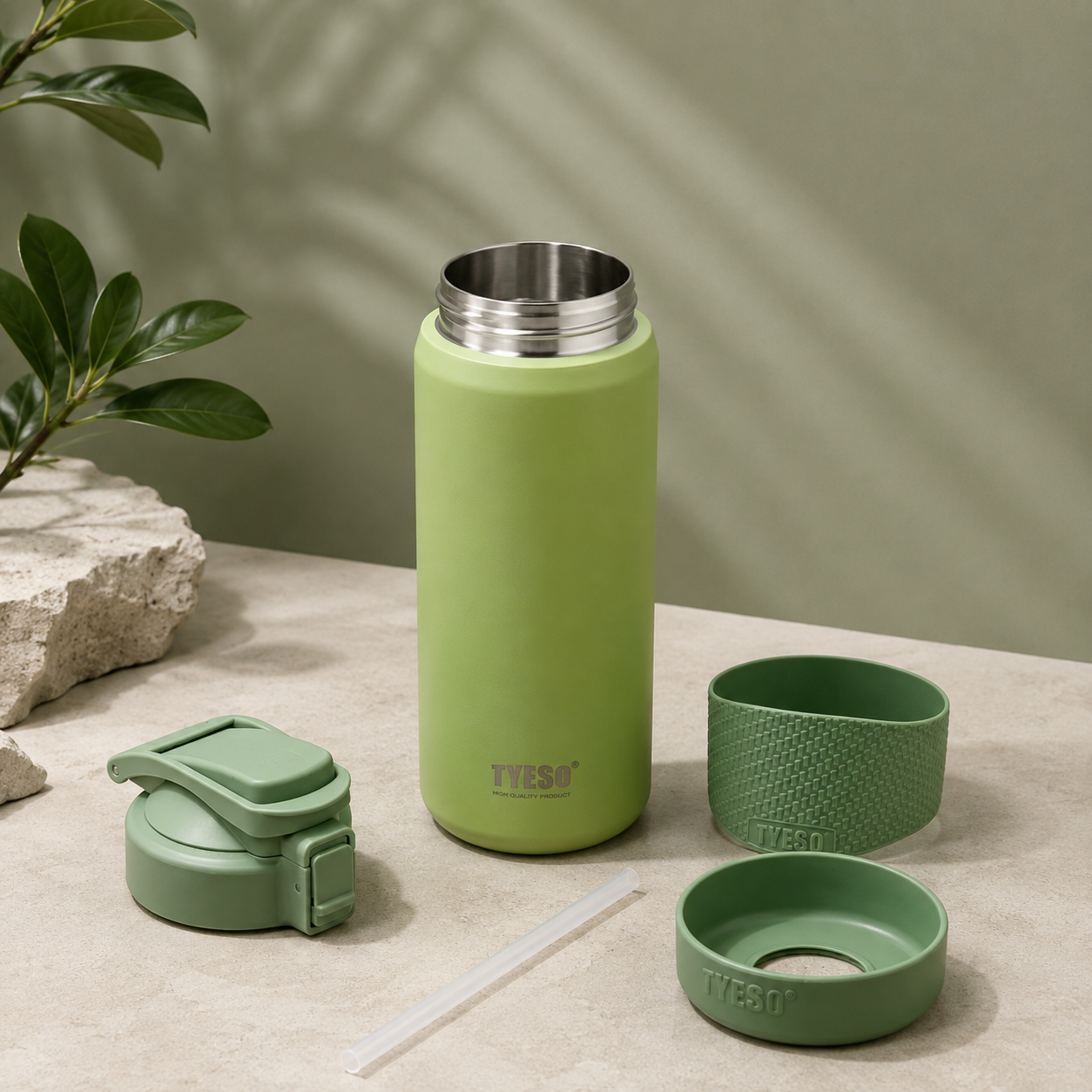 TYESO 750ml Insulated Bottle – Lime Green