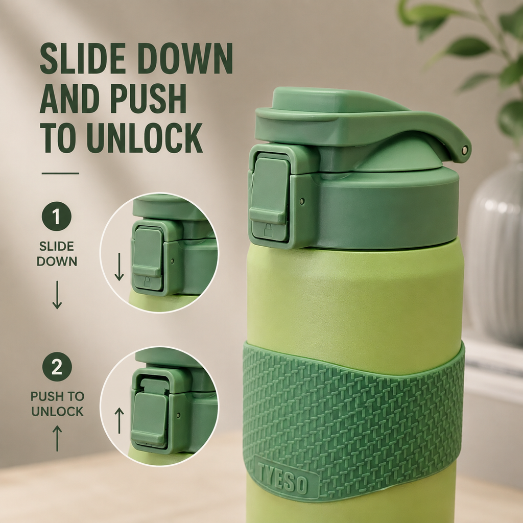 TYESO 750ml Insulated Bottle – Lime Green