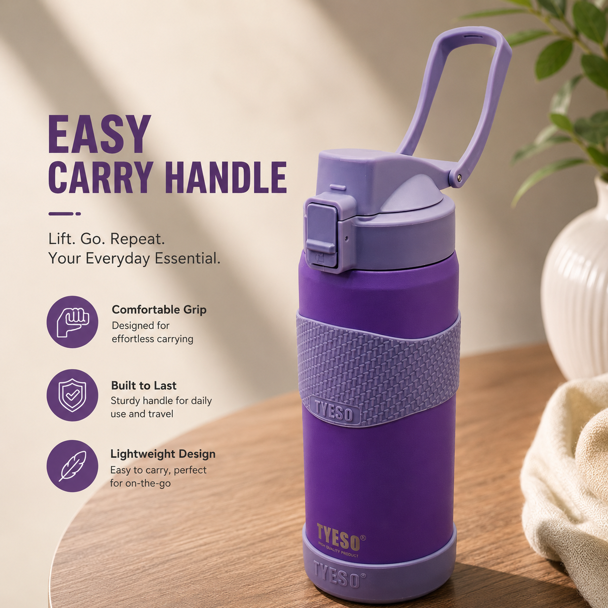 TYESO 750ml Insulated Bottle – Violet Purple