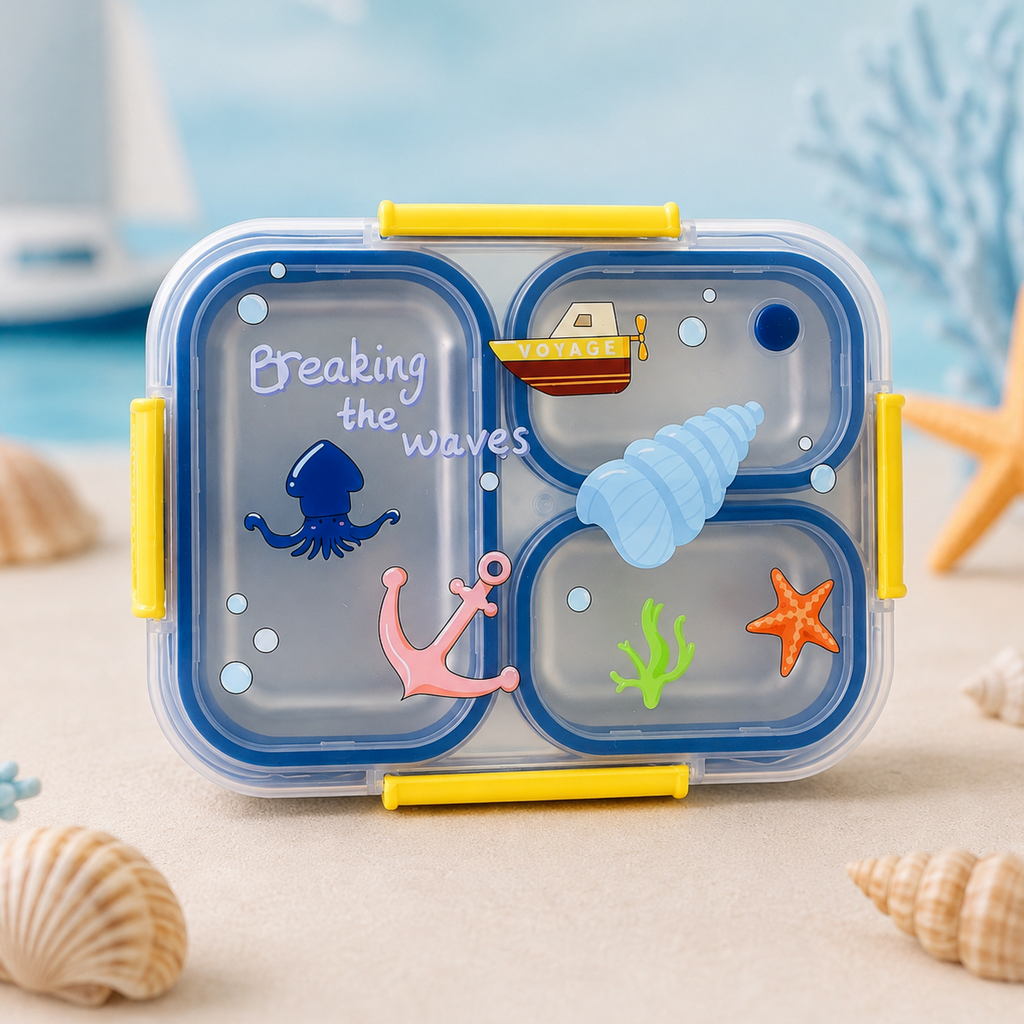 Premium 800mL Stainless Steel Kids Bento Box (Ocean Explorer)