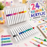 Professional 24-Color Fine Tip Acrylic Paint Pens