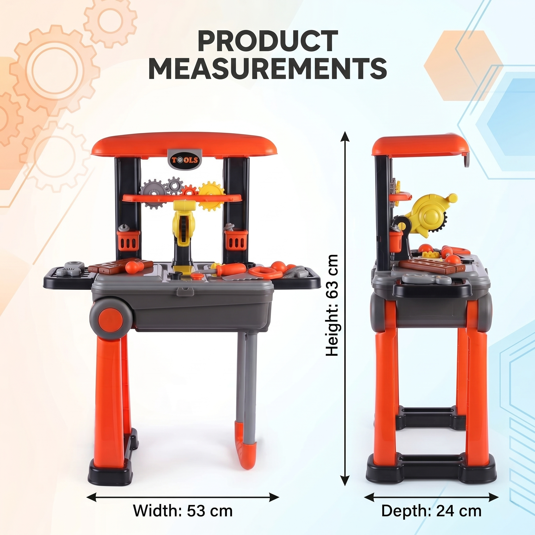 Deluxe 2-in-1 Tool Trolley & Workstation | Portable STEM Learning Playset