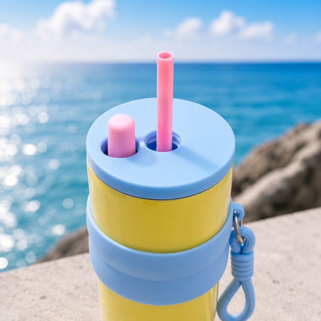 710ml Insulated Steel Sipper – Yellow & Sky Blue